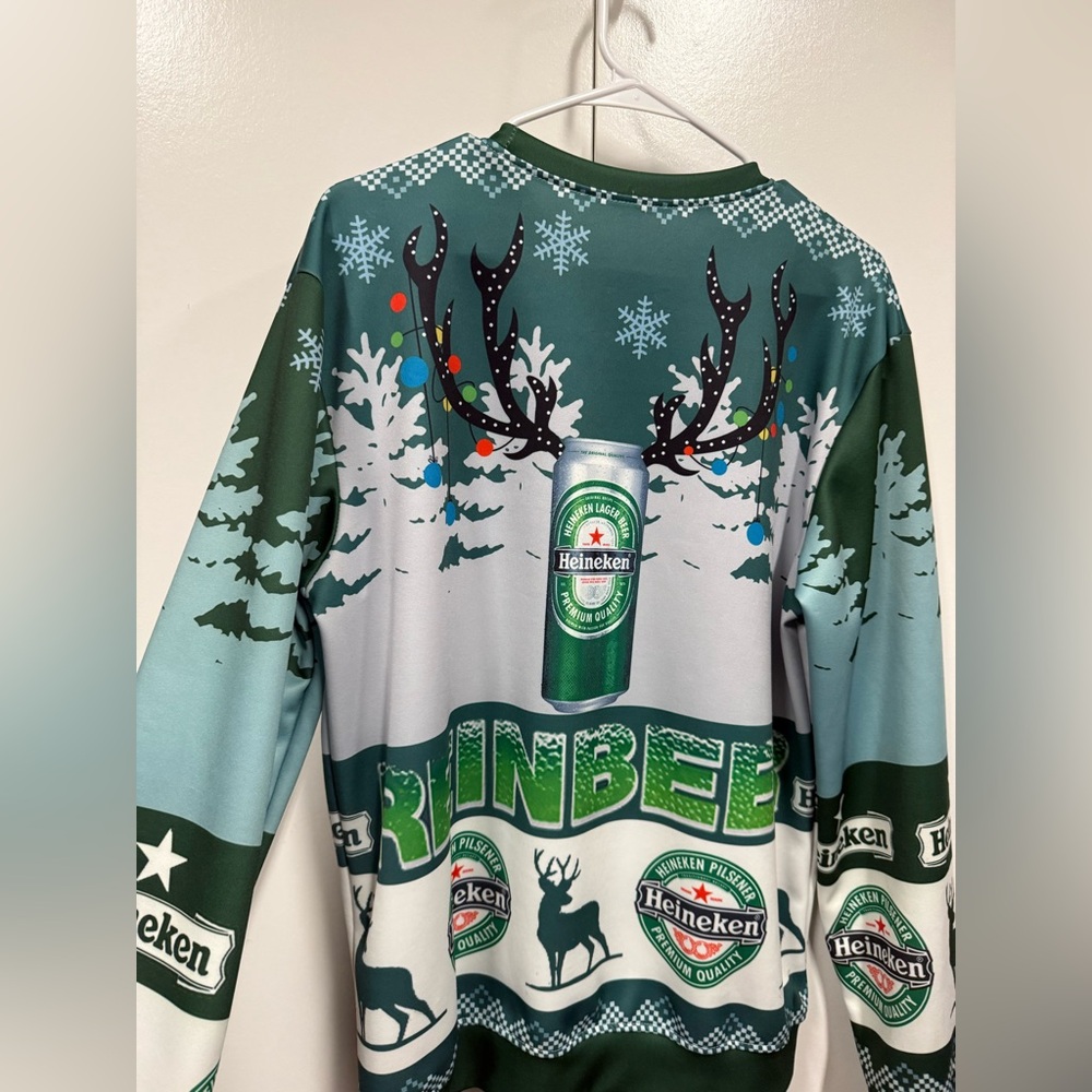 New Heineken reindeer reinbeer shirt - men’s large. St Patrick’s day. Holiday - Picture 5 of 5